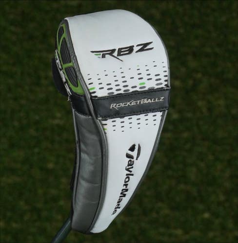 TAYLORMADE RBZ HYBRID HEADCOVER ROCKETBALLZ WHITE / SILVER CHANGEABLE #'S