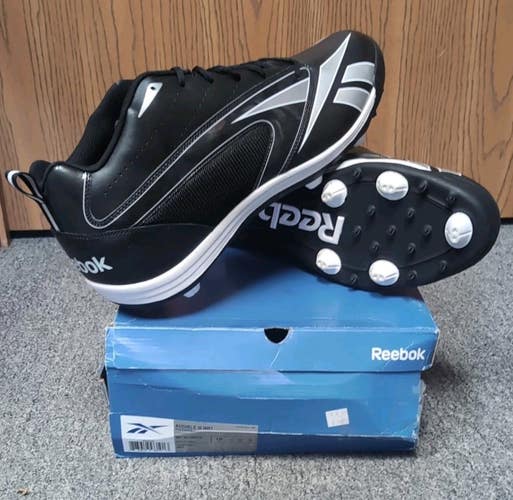 Reebok Mens Audible III MR7 Cleats Black/White Size 18 Molded Cleats