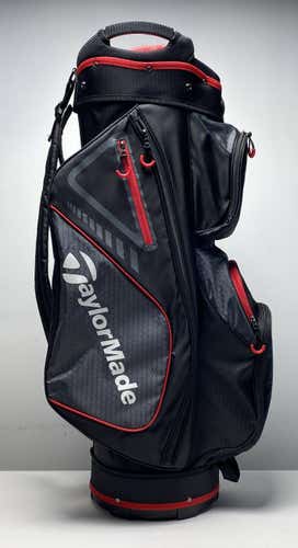 Taylormade Lightweight Cart Bag Black/Red 15-Way Divide Single Strap Golf Bag