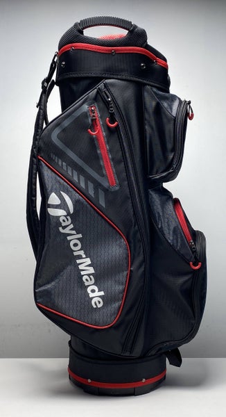 Taylormade Lightweight Cart Bag Black/Red 15-Way Divide Single Strap Golf Bag
