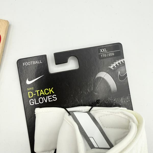 Nike D-Tack 6.0 Lineman NFL Football Gloves White Black PGF946-184