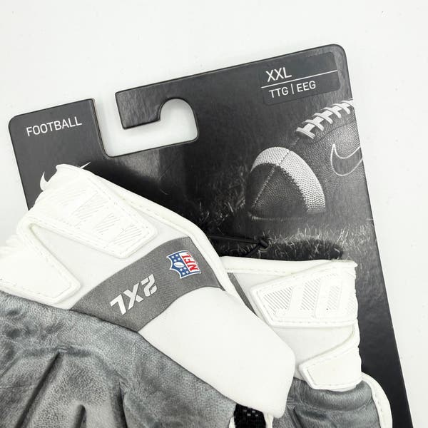 Nike D-Tack 6.0 Lineman NFL Football Gloves White Black PGF946-184