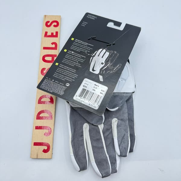 Nike D-Tack 6.0 Lineman NFL Football Gloves White Black PGF946-184