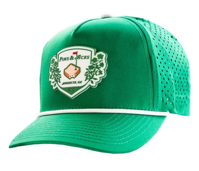Pins & Aces Augusta Snapback Perforated Rope Hat Cap Adjustable Green NEW