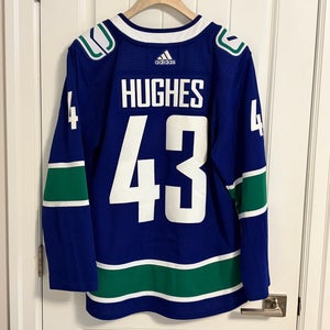 Authentic Adidas Vancouver Canucks Quinn Hughes Blue Orca Jersey Size 50 Medium