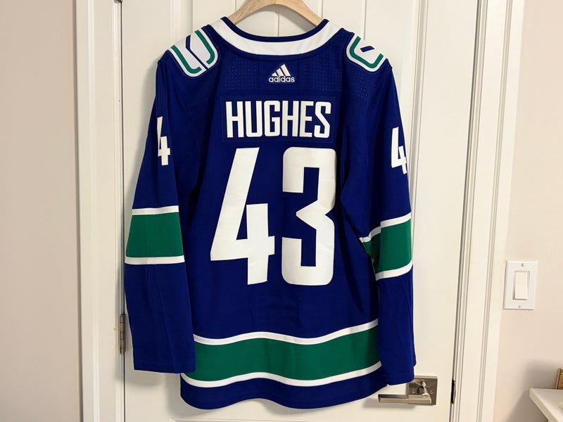 Authentic Adidas Vancouver Canucks Quinn Hughes Blue Orca Jersey Size 50 Medium