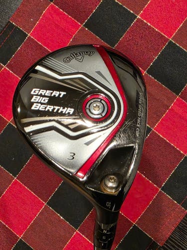 RIGHT HAND CALLAWAY GREAT BIG BERTHA FAIRWAY WOOD 3-WOOD 15* GRAPHITE ROGUE 75 S