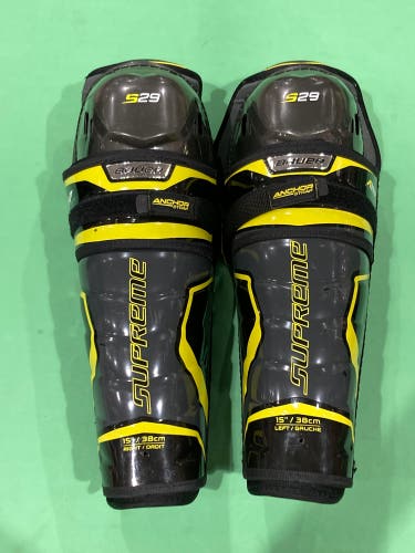 Used Senior Bauer Supreme S29 Shin Pads 15"