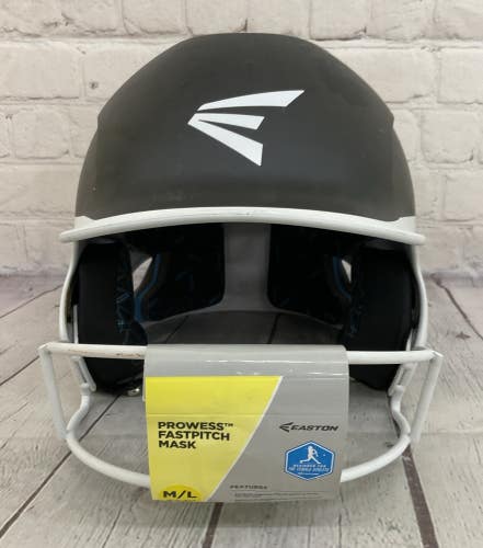 Easton PROWESS Matte Softball Face-Guard Helmet White Black M/L 6 7/8" - 7 3/8"