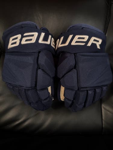 Bauer Vapor Hyperlite Columbus Blue Jackets Provorov Pro Stock Hockey Gloves Size 14