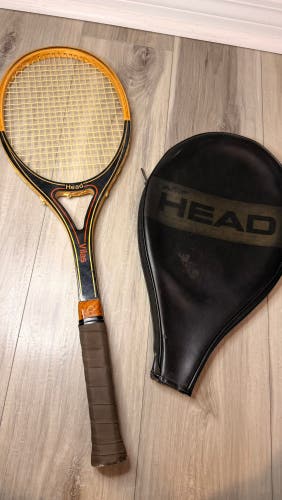 Vintage Head Vilas Wood Tennis Racquet 4 1/4  Grip w Cover 27" w Serial Number