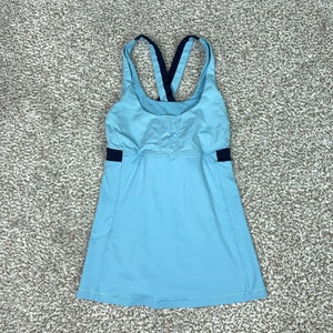 Lululemon Tank Top Womens Medium Blue Racerback Athletic Built In Bra Yoga