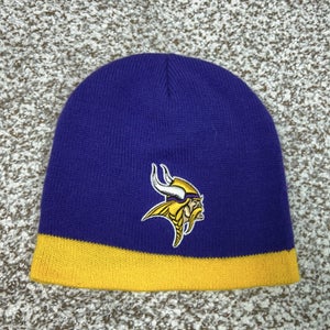 Minnesota Vikings Hat Beanie Mens One Size Purple Yellow NFL Football HitWear
