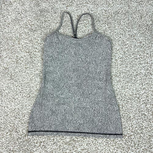 Lululemon Tank Top Womens 6 Gray Power Y Built In Bra Yoga Athletic Workout Gym