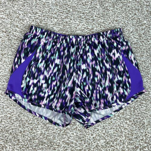 Nike Shorts Womens Small Purple Multicolor Lined Running Athletic Tempo Gym