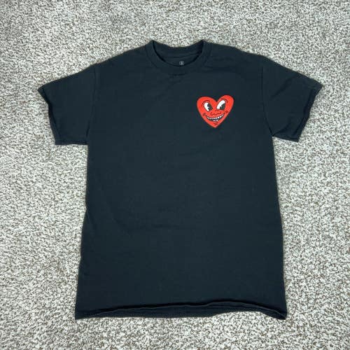 Keith Haring Shirt Mens Small Black Heart Face Graphic Art Tee Ripple Junction T
