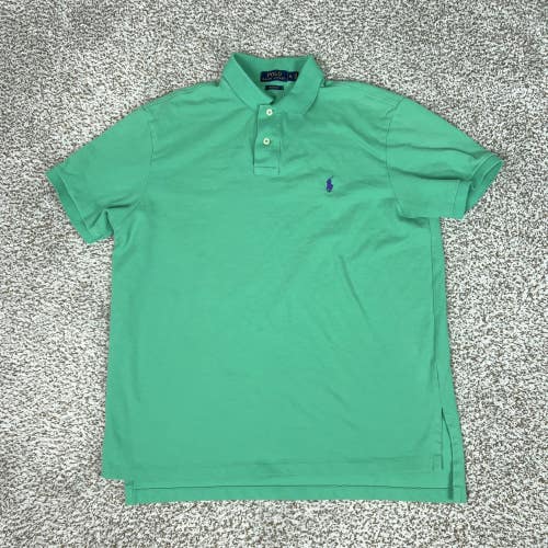 Polo Ralph Lauren Polo Shirt Mens XL Green Custom Fit Pony Logo Cotton Preppy
