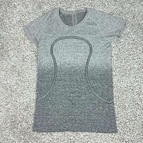 Lululemon Shirt Womens 10 Gray Swiftly Tech Seamless T Shirt Workout Gym Sports