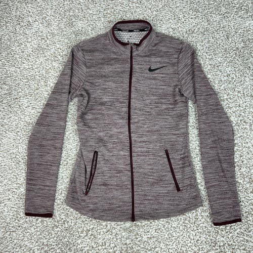 Nike Jacket Womens Small Red Golf Dri-FIT Full Zip Golf Athletic Top Lightweight