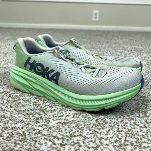 Hoka One One Shoes Mens Size 10.5 Rincon 3 Gray Green Running Sneakers Athletic