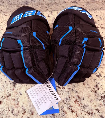 Bauer Supreme Mach Black/Blue Gloves 14" (New)