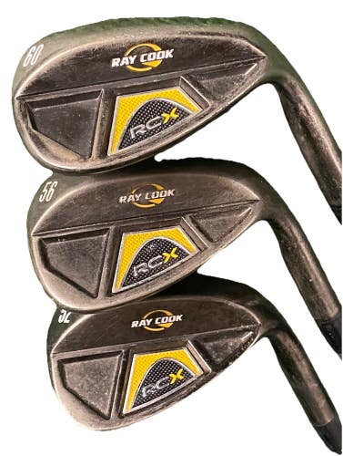 Ray Cook RCX Wedge Set 52 Gap, 56 Sand, 60 Lob RH Stiff Steel Nice Jumbo Grips