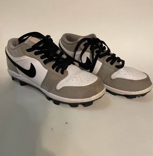 Gray Men's Size M 7.5 (W 8.5) Adult Nike Air Jordan 1 MCS Low Top Molded Cleats