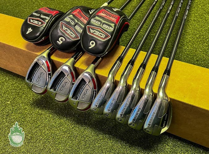 Used Adams Idea A12 OS Combo Irons 4H 5H 6H 7-PW/GW Regular Graphite Golf Set