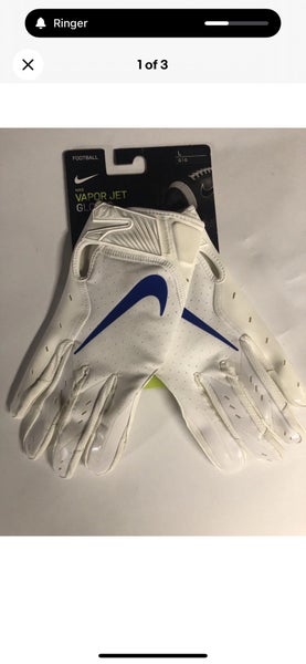 Nike Vapor Jet 5.0 Football Receiver Gloves Adult Large White/Royal New!