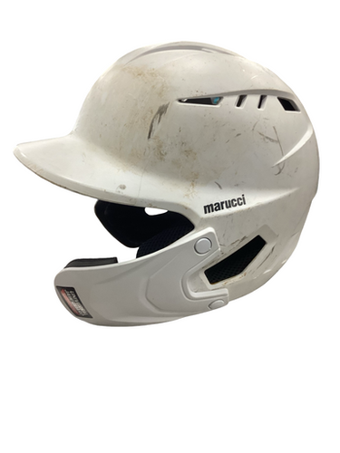 Used Marucci WHITE WITH C FLAP Batting Helmet No Mask White MD 11613-S000174836