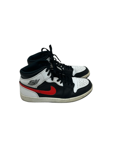 Used Nike AIR JODAN 1 MID Basketball Shoes M Black And White Senior 10 11692-S000145259