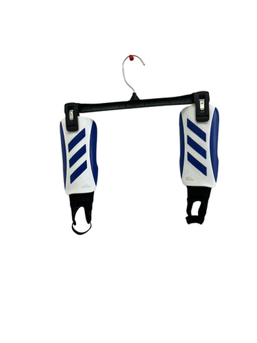Used Adidas TIRO Soccer Shin Guards Junior White And Royal Blue LG 11692-S000145270