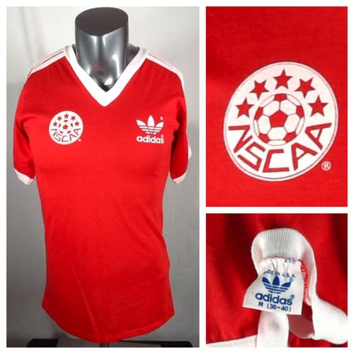 Vintage Adidas Trefoil NSCAA Soccer Coaches T Shirt (Med) Red Great Graphics Tee