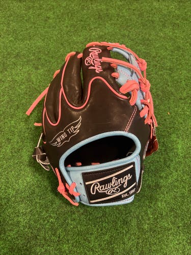 Black Pink Blue Rawlings Heart of the Hide WT (PROR204W-2BCB) RH Infield Baseball Glove 11.5" (New)