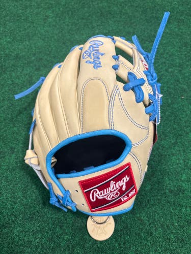 Blonde & Blue Rawlings Heart of the Hide (PRORNP4-2CCB) RH Infield Baseball Glove 11.5" (New)