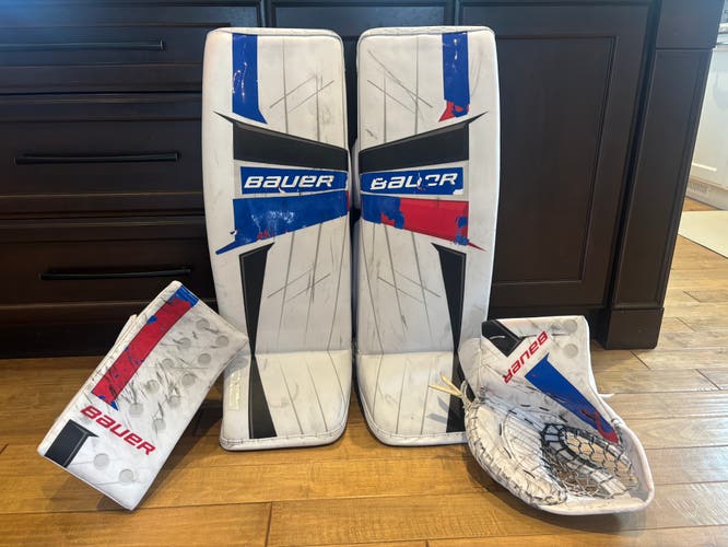 Pro Stock 36+1 Bauer Digiprint Pro Goalie Pads & Gloves Set Primeau