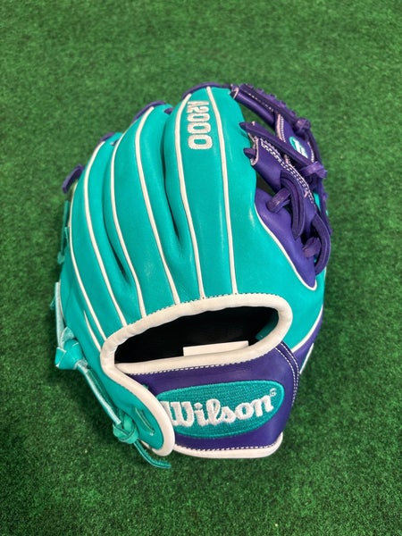 Purple & Teal Wilson A2000 DP15 RH Infield Baseball Glove 11.5" (New)