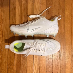 White Nike Alpha Huarache 8 Pro Low Top Cleats (Lightly Used)