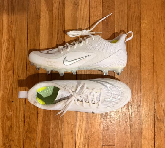 White Nike Alpha Huarache 8 Pro Low Top Cleats (Lightly Used)