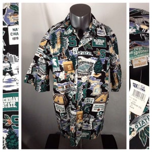 New! Reyn Spooner Michigan State Spartans Hawaiian Shirt Men’s (Large) NCAA