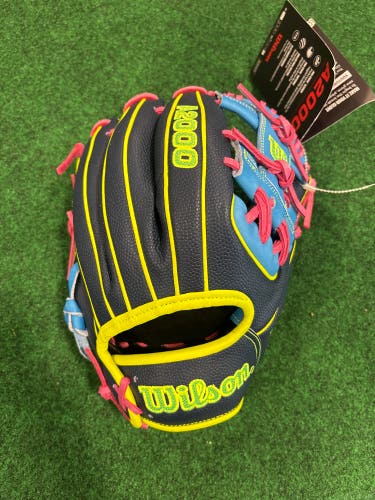 Blue Neon & Pink Wilson A2000 1786 Superskin RH Infield Baseball Glove 11.5" (New)