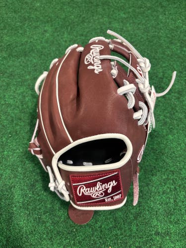 Brown & White Rawlings Heart of the Hide PROR204-2SH RH Infield Baseball Glove 11.5" (New)