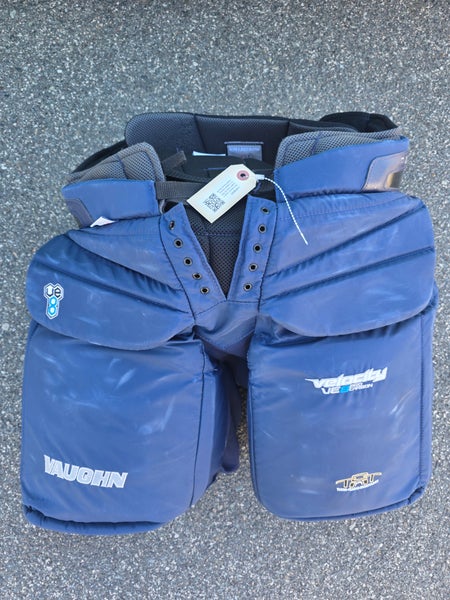 Blue Senior Large Vaughn Velocity VE8 Pro Carbon Hockey Goalie Pants (Used)