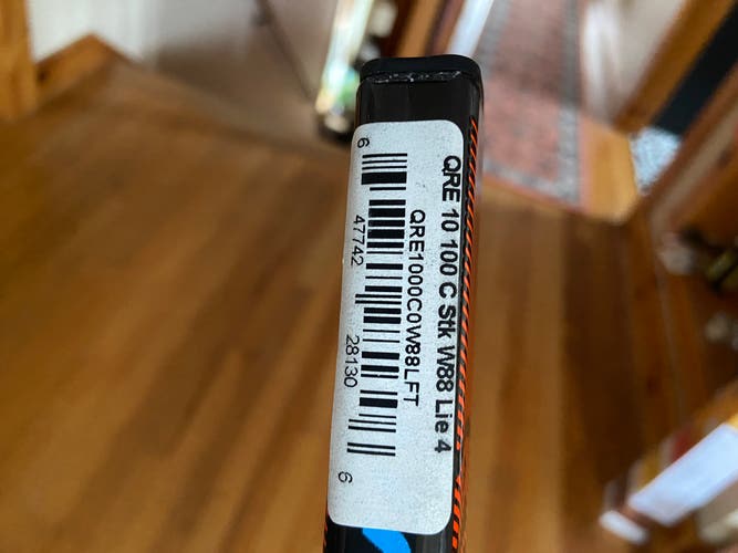 Senior Warrior Covert QRE 10 Left Hand Hockey Stick W88 100 Flex (New)