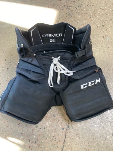 Black Senior Small CCM Premier SE Hockey Goalie Pants (Used)