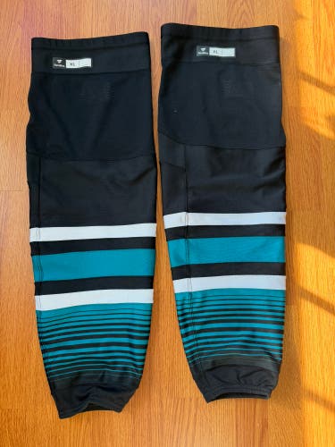 Fanatics SJ Sharks 2024/25 Pro Stock “Evolve” Teal Black socks