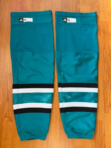 Adidas SJ Sharks 2022/23 Pro Stock “Evolve” Teal socks XL