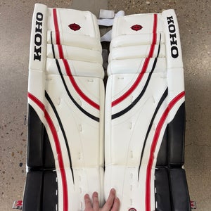 White 36+1" Senior Koho GP589 Revolution 2 Goalie Leg Pads (Used)
