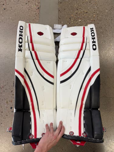 White 36+1" Senior Koho GP589 Revolution 2 Goalie Leg Pads (Used)
