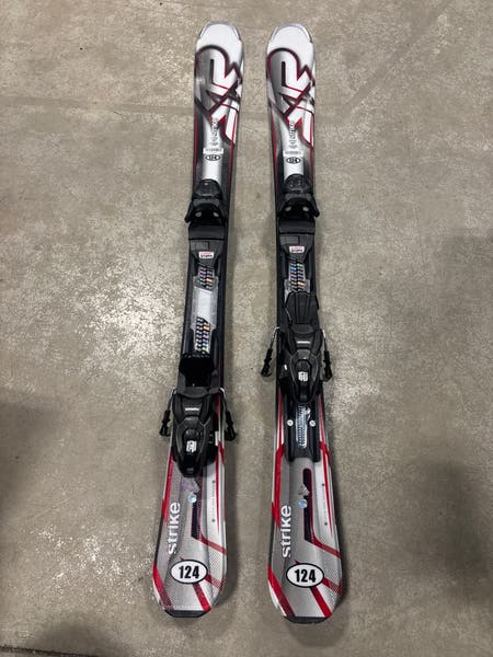 k2 124 cm skis K2 Strike 124 cm Skis With Marker M2 10 Quikclik GW Bindings (New) |  SidelineSwap